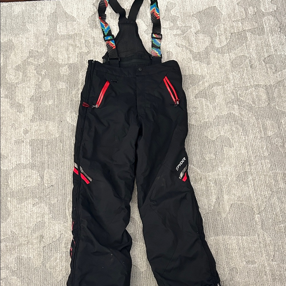 Spyder Black Snow Pants with Red and Blue Accents